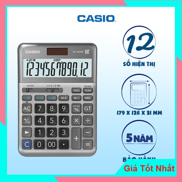 Máy Tính Văn Phòng Casio DF-120FM Chính Hãng Bitex Bảo Hành 7 Năm