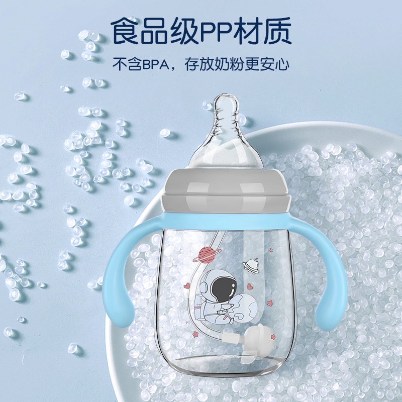 Mới Bình Sữa 180ML Có Tay Cầm Chống Tràn Tiện Dụng Cho Bé