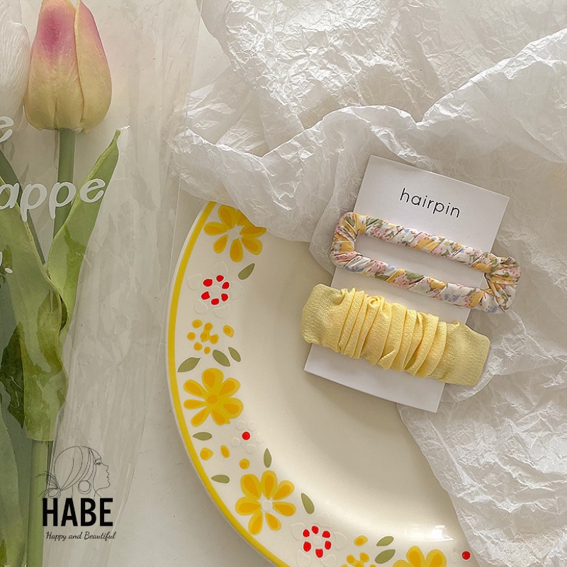 Kẹp tóc mái Hàn Quốc đẹp set 2 chiếc, cặp tóc mái nữ dễ thương HABE PKT03