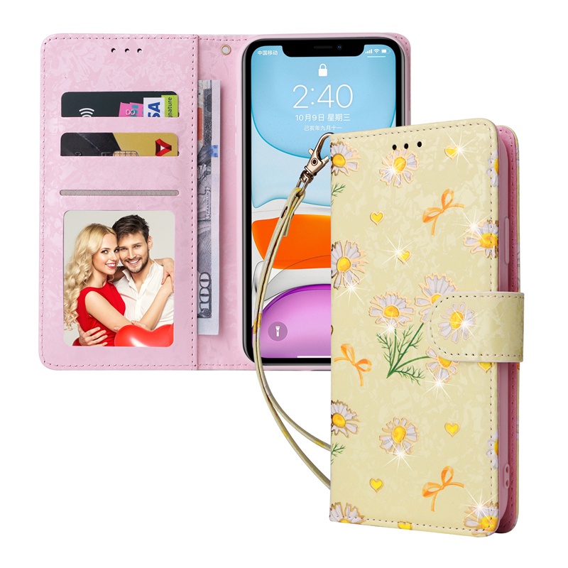 Sang Trọng Bao Da Điện Thoại pu Hình Hoa Và Bướm Cho iphone 14 pro 13 11 13 mini xr xs max x xs 13 pro Ốp