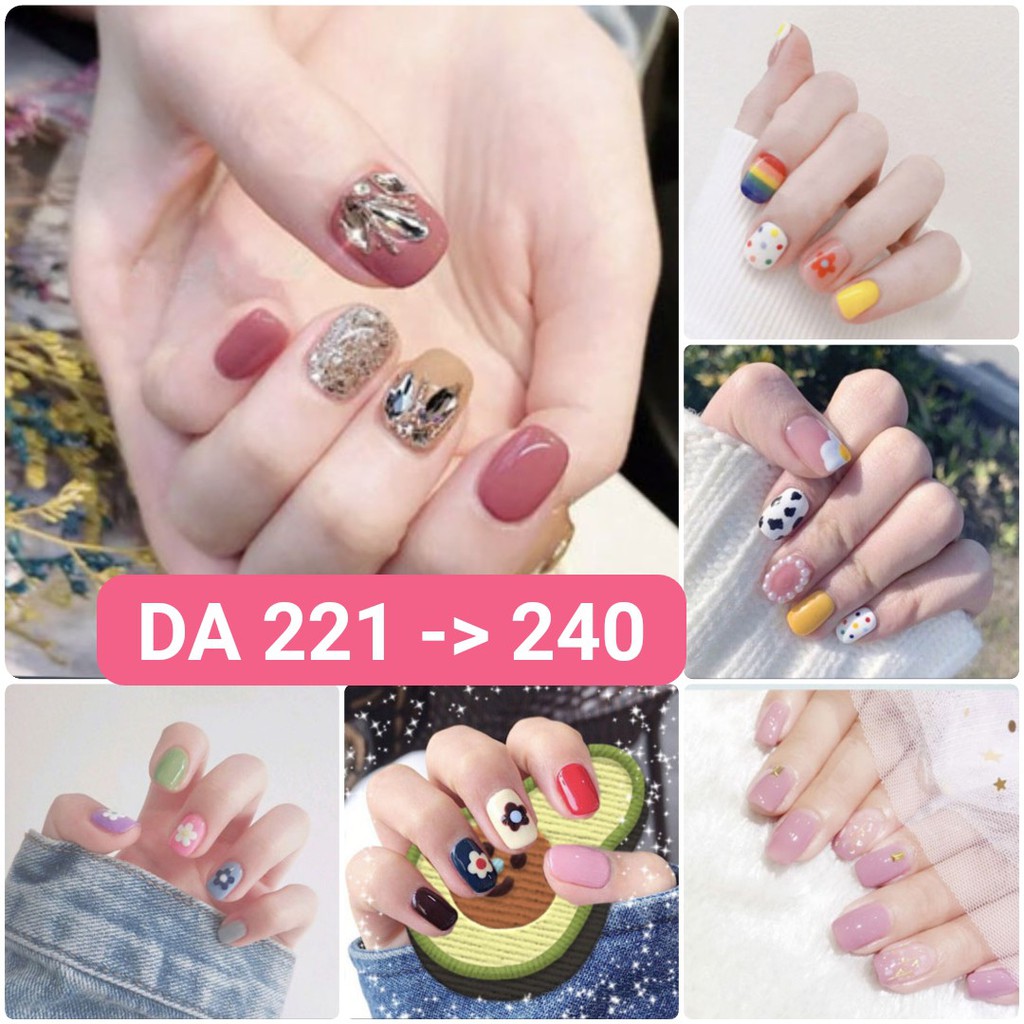 Dán móng tay nail sticker gồm 14 móng dán mã DA từ 221 đến 240