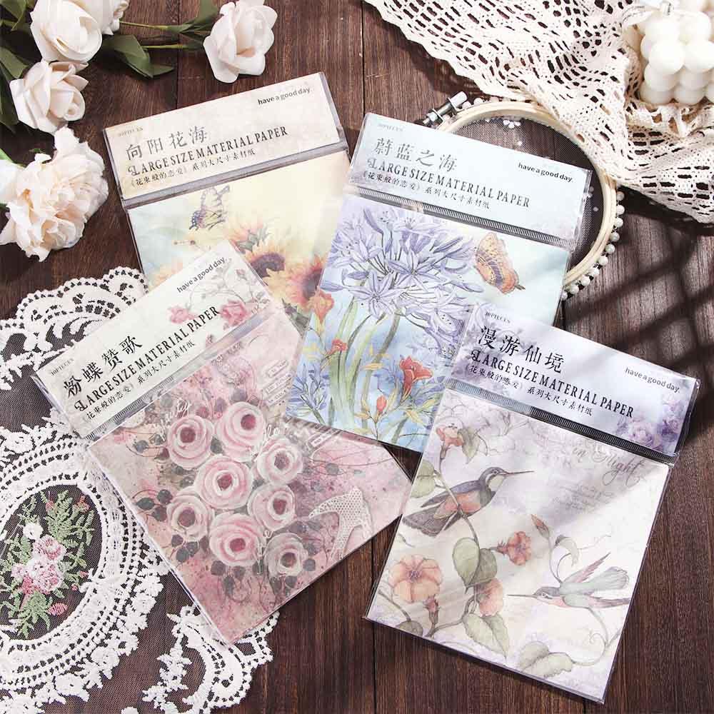 Giấy Làm Phông Nền Trang Trí Sổ Tay DIY Hình Hoa AUGUSTINE