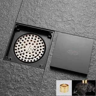 THOÁT SÀN CHỐNG MÙI LÕI LÒ XO CHỐNG TRÀO NGƯỢC 10x10cm BLACK CAO CẤP NX529-1av
