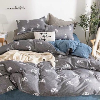Bộ chăn ga gối , drap giường chất cotton poly họa tiết cầu vồng