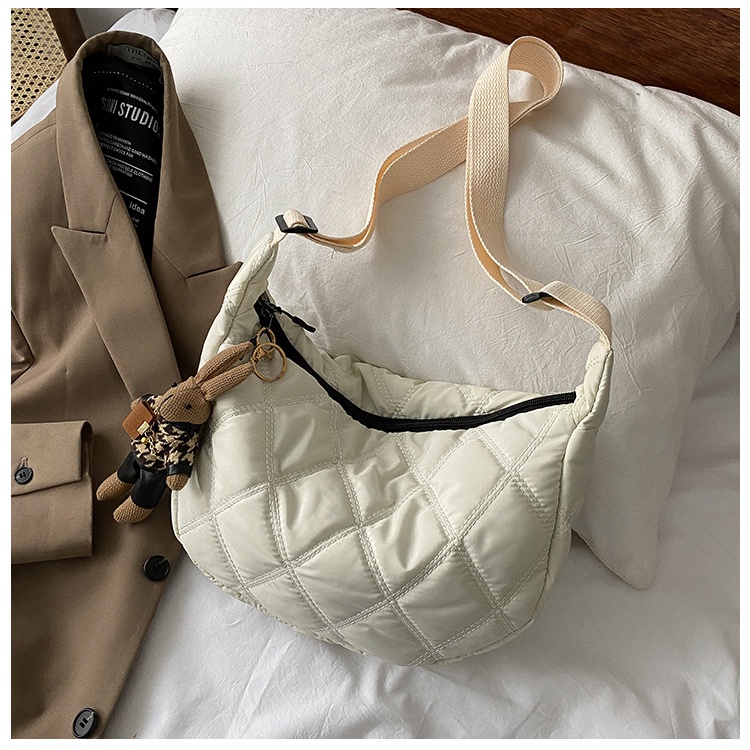 Túi vải phao đeo chéo unisex, túi đeo vai phong cách ulzzang Hàn Quốc, phụ kiện Emmer