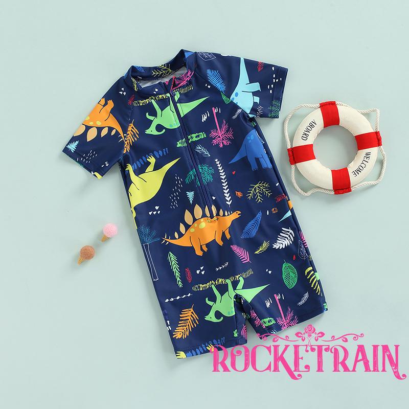 ❈Pq✿Bộ Đồ Bơi Liền Thân Tay Ngắn In Hình Động Vật Dễ Thương Cho Bé Trai