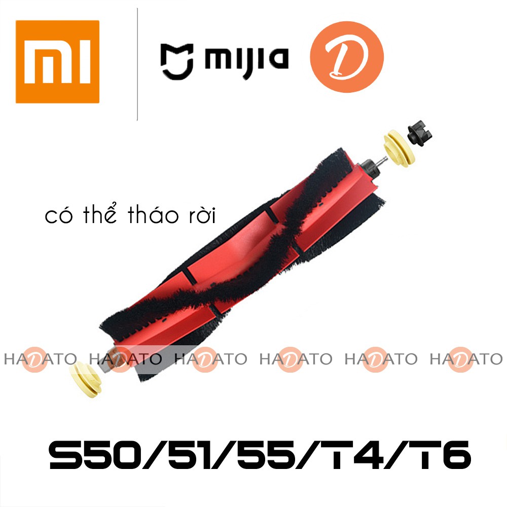 [CAO CẤP] Chổi cuộn chổi chính robot hút bụi Xiaomi RoboRock S50/S51/T4/T60/T61 có thể tháo rời 2 đầu