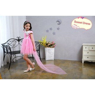 Váy Elsa Baby Màu Hồng