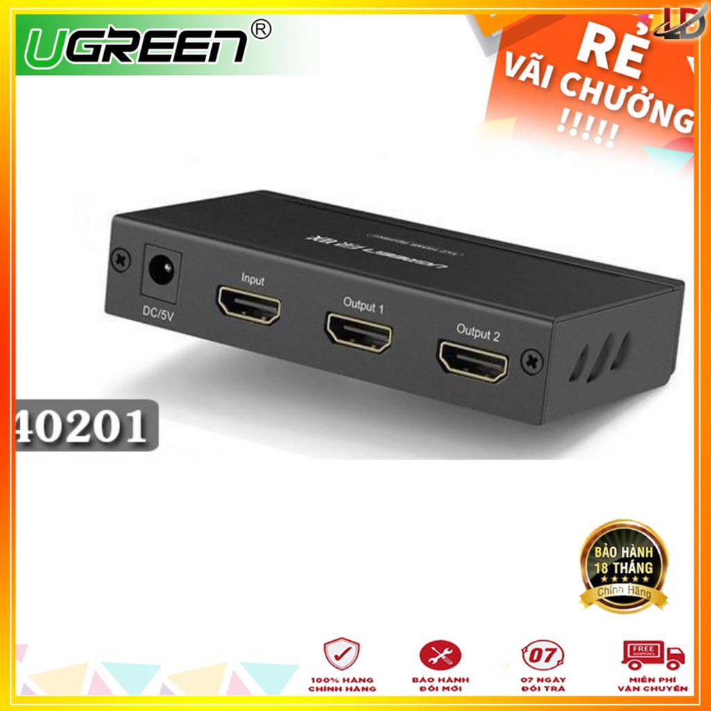 [Mã ELHACE giảm 4% đơn 300K] Bộ chia HDMI 1 ra 2 Ugreen 40201 hỗ trợ 1.4v, 3D chất lượng cao