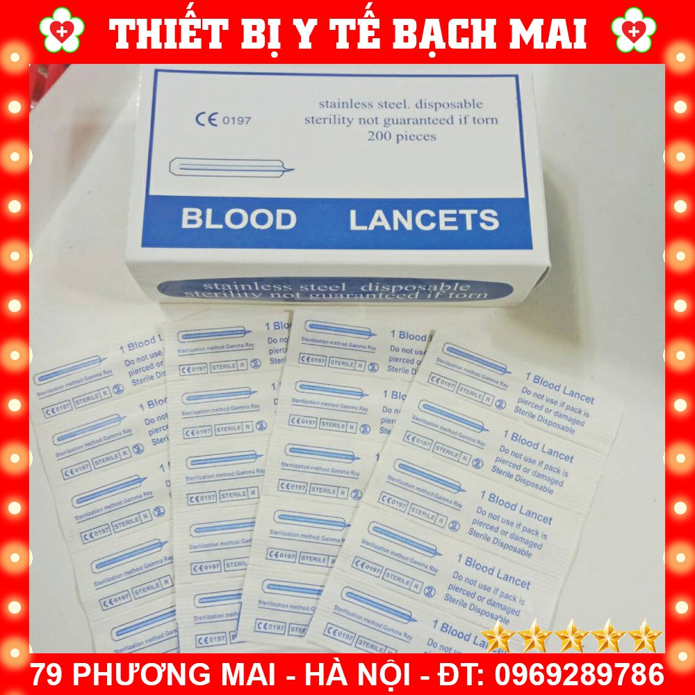 Kim Lấy Mụn - Chích Máu Blood Lancet - Hộp 200 Cái