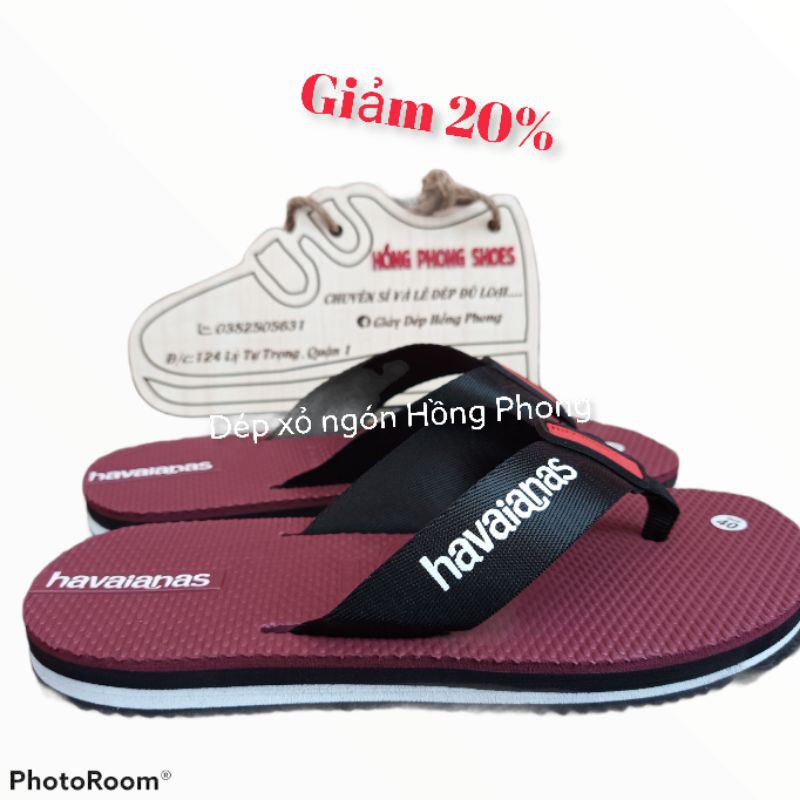 dép nam havaianas màu nâu đỏ hàng Thái quai dù mẫu mới nhất 2021