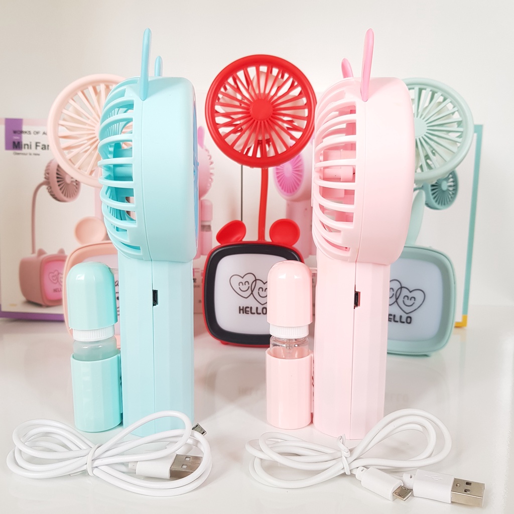 Quạt Tích Điện Phun Sương Cầm Tay Siêu Mát