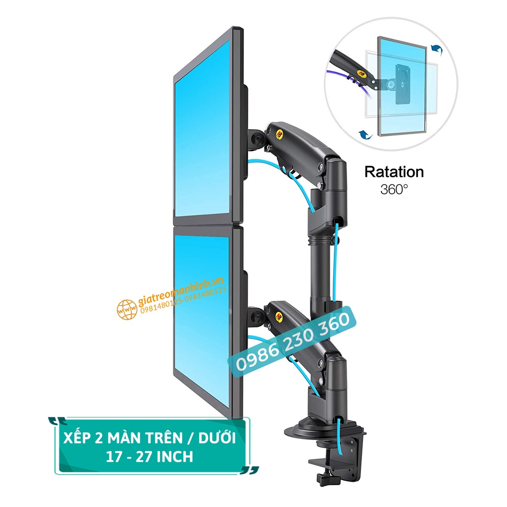 Giá Treo Màn Hình NB-H180 Hỗ Trợ Màn 22 -32 Inch - Tải Trọng 12Kg /1 Tay - Xoay Màn Hình 360 Độ