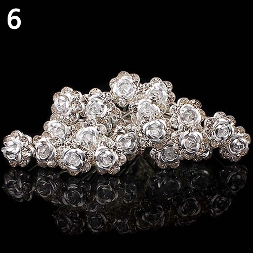 Set 5 Kẹp Tóc Hoa Hồng Đính Đá Sang Trọng