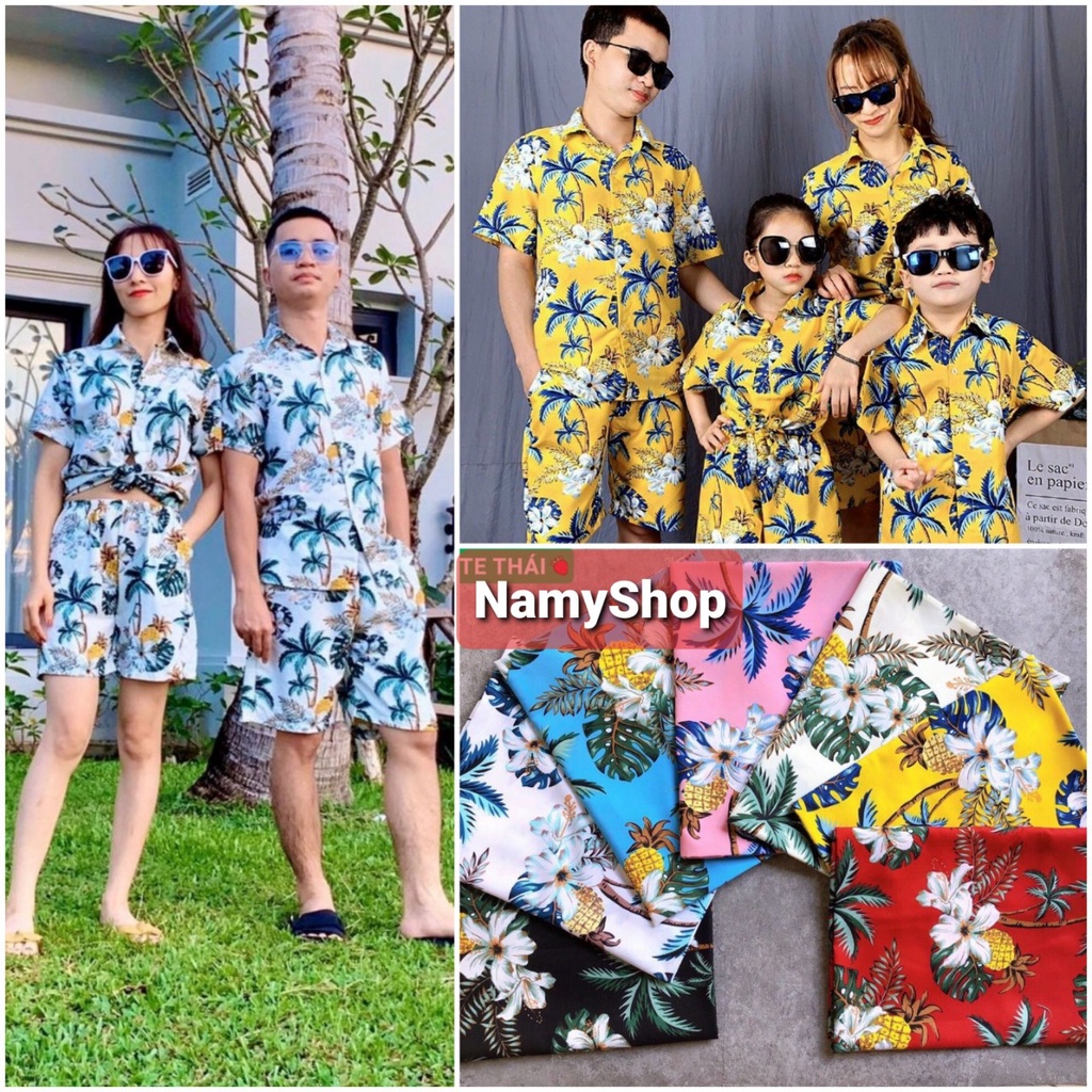 Đồ bộ đi biển. đồng phục gia đình. mẫu bông sứ hot nhất 2022 (Namyshop39)