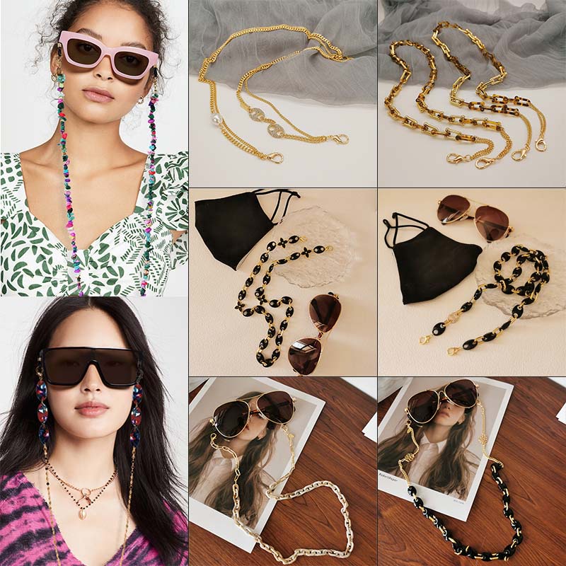 Dây Đeo Mắt Kính Đính Hạt Ngọc Trai Phong Cách INS 30 Kiểu Cho Nữ