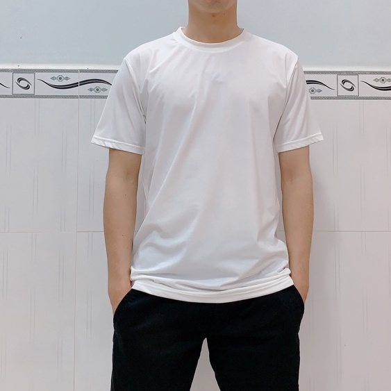 Áo Thun Cổ Tròn Trơn Vải Cotton Phom Rộng Cho Nam Và Nữ Phong Cách Thể Thao Unisex