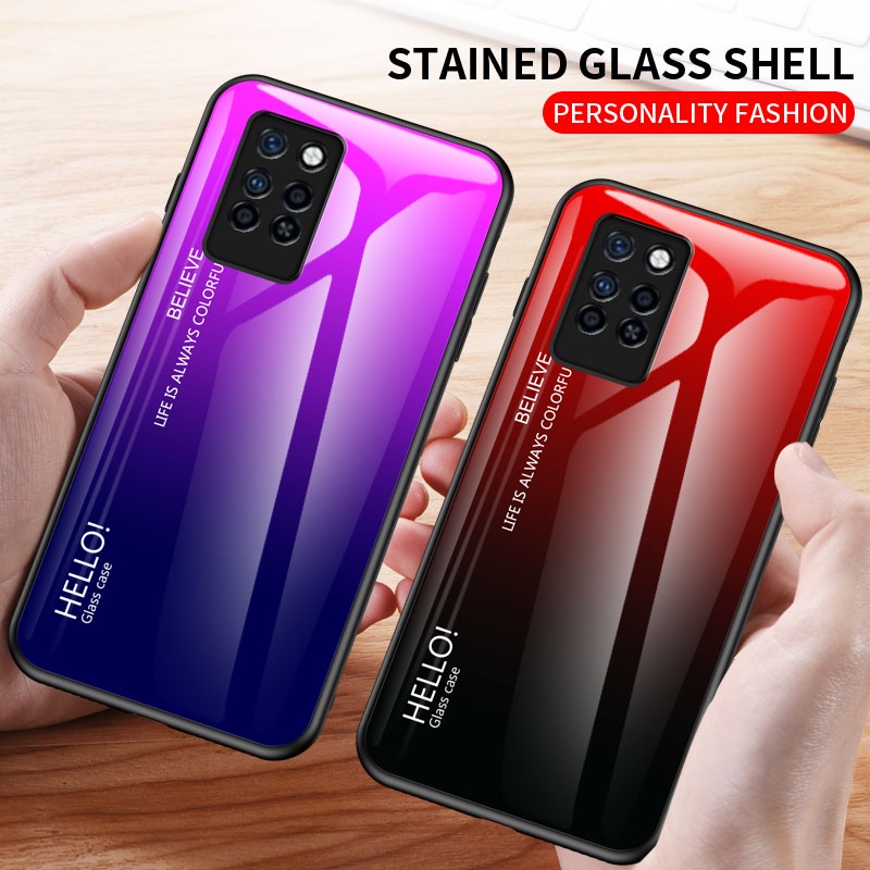 Ốp Điện Thoại Kính Cường Lực Màu Gradient Cho Infinix Note 10 Pro Note10