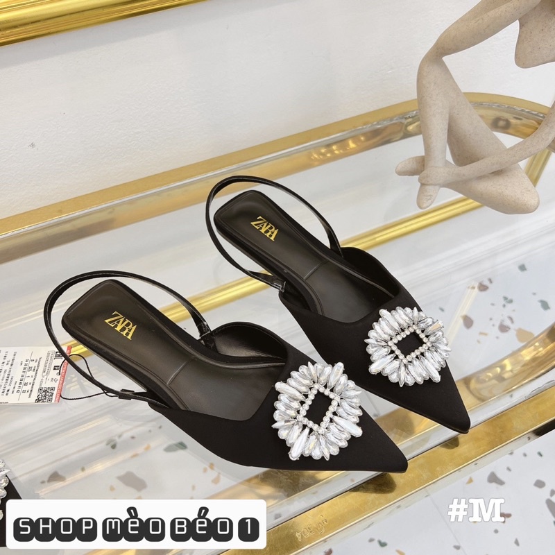 Sandal zara đế bệt tag đá vuông xuất dư fullbox