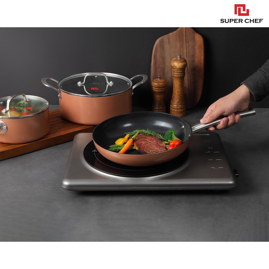 Bộ 4 Nồi Chảo Chống Dính Black Diamon Super Chef Siêu Bền, Chống Dính Hơn