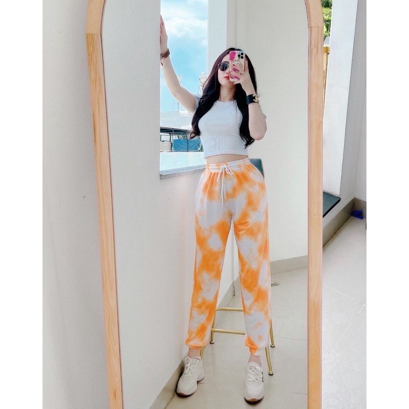 Set áo thun quần loang màu, Set bộ thể thao nữ loang màu hàng cao cấp | BigBuy360 - bigbuy360.vn