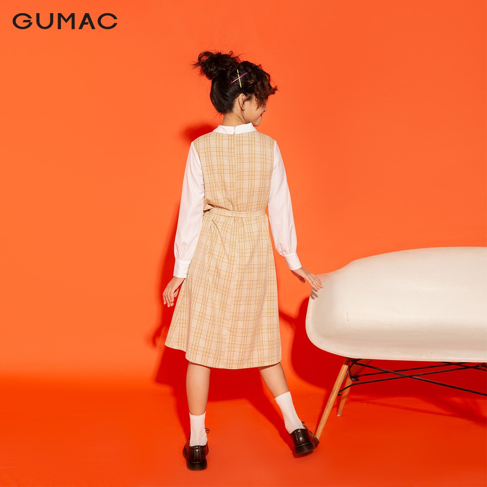 [Mã WABRGULUV giảm tới 100K đơn 249K] Đầm yếm nữ GUMAC form suông thiết kế trẻ trung màu vàng đủ size DA1225 | BigBuy360 - bigbuy360.vn
