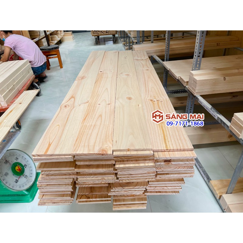 Tấm gỗ thông mặt rộng 14cm x dày 1cm x dài 120cm + láng mịn 4 mặt