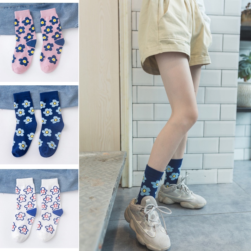 Vớ lửng WAFNHA D215 họa tiết hoa phong cách Hyuna cho nữ