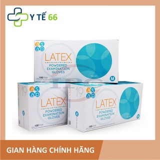 Găng tay cao su y tế có bột latex asap - hộp 100 cái size s/m