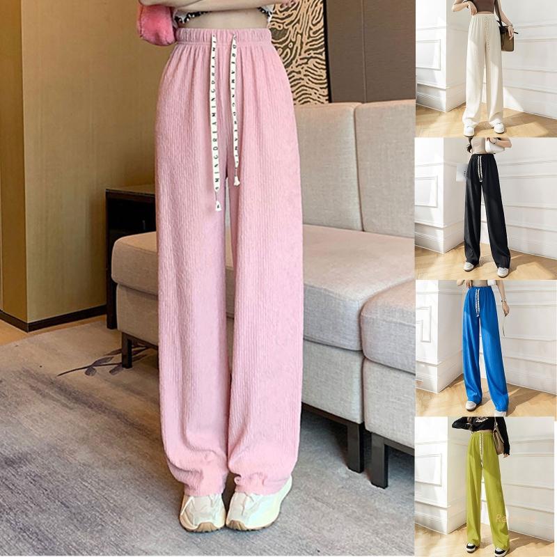 Quần Dài Lưng Cao Ống Rộng In Chữ Thời Trang Màu Sắc Đơn Giản Cho Nữ
