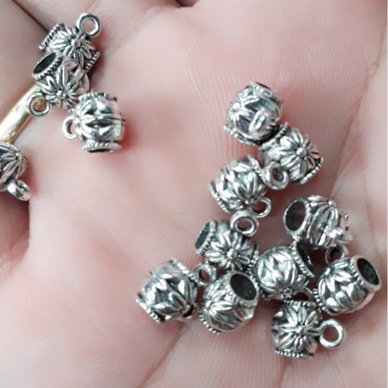 nguyên liệu charm tròn xỏ giữa 23k / 50 gram / sỉ phụ kiện handmade rẻ nhất tphcm