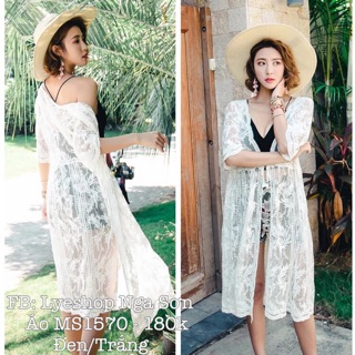 Áo kimono ren voan đi biển MS1570