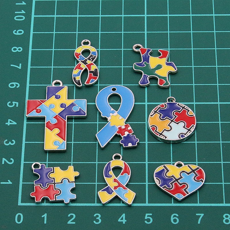 Set 8 Mặt Dây Chuyền Hợp Kim Màu Trắng Tương Phản Charms