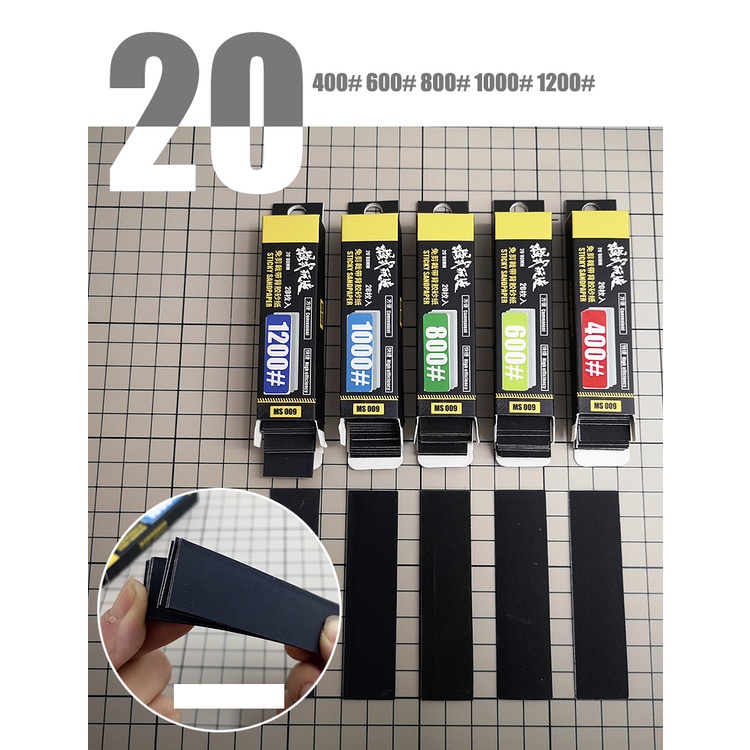 Hộp 20 giấy nhám tự dính chuyên dụng đánh bóng mô hình MS009 - Dụng cụ mô hình