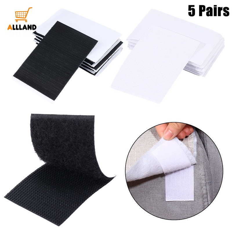 Bộ 5 Cặp Miếng Dán Cố Định Thảm Lót Sàn/Thảm Ghế Sofa Hình Vuông Hai Mặt Không Trượt Tự Dính
