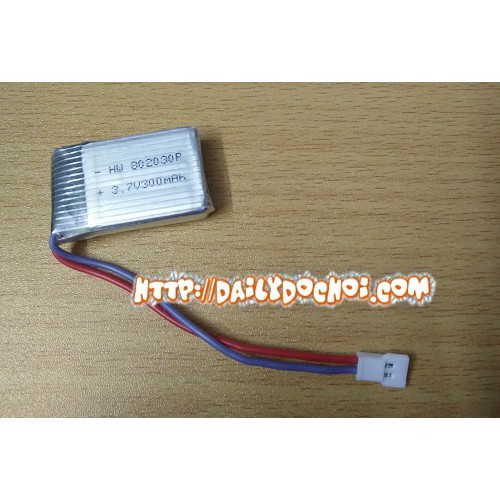 Xuongpinoto Pin sạc 3.7v 300mah chân trắng dẹt cho máy bay trực thăng điều khiển từ xa syma s39,hàng mới 100%
