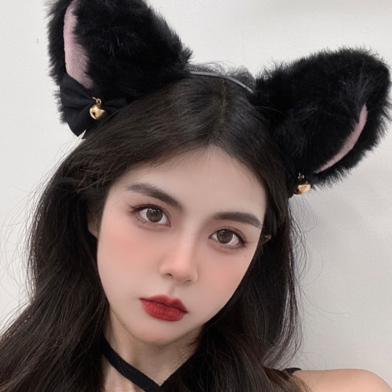 Băng Đô Mèo NOVSET Bờm Tóc Hình Tai Mèo Phối Lông Chuông Gợi Cảm [ MÃ E806 ]