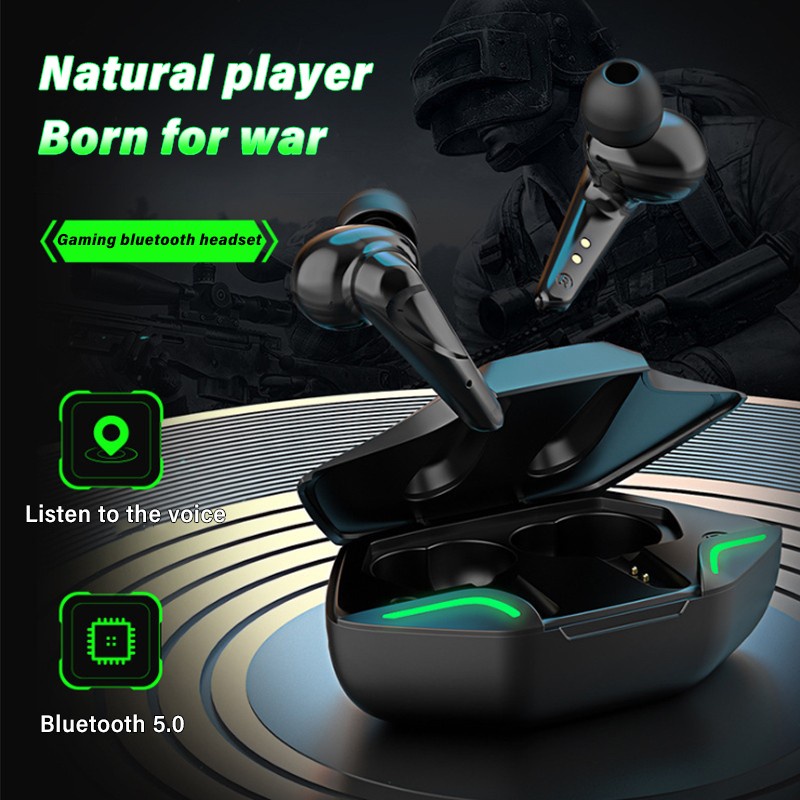 Cặp Tai Nghe Chơi Game Bluetooth 5.0 Không Dây Âm Thanh Stereo Giảm Tiếng Ồn Thông Minh Kèm Phụ Kiện