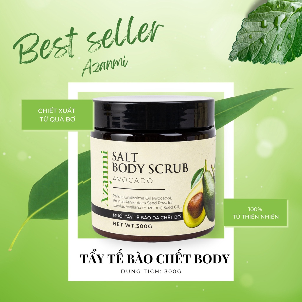 Tẩy tế bào chết cơ thể và mặt Bơ cho làn da mềm mại và rạng rỡ Cocoon AVOCADO BODY SCRUB Chính Hãng Azanmi