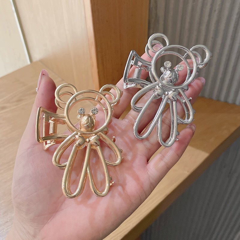 Kẹp càng cua kim loại Teddy bear dễ thương cho bạn gái phong cách Hàn Quốc - Selenshop