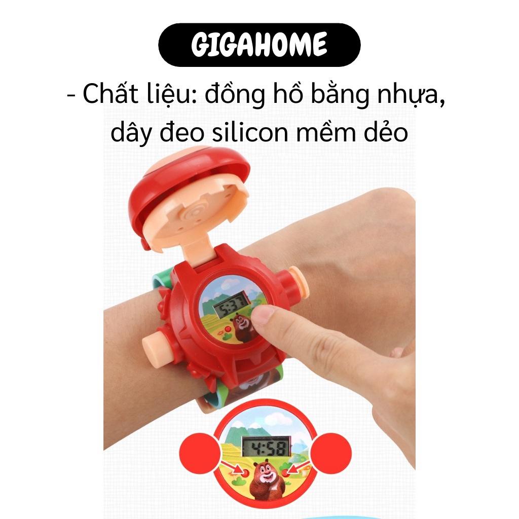 Đồng Hồ Biến Hình GIGAHOME Đồng Hồ Đồ Chơi Xem Giờ, Có Đèn Chiếu Hình Gấu  5606