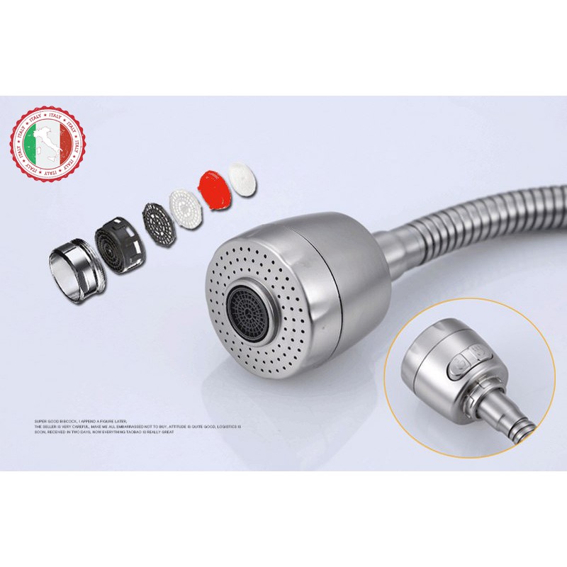 Vòi rửa chén (chỉ lạnh, gắn tường, cổ mềm uốn được) SUS304 - Cao cấp ITALIA