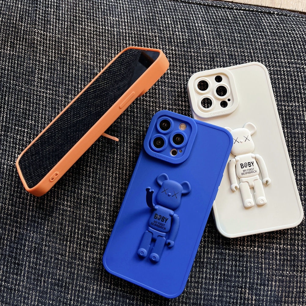 Ốp Điện Thoại Có Giá Đỡ Hình Gấu Cho IPhone 12 13 11 Pro Max X Xs Max Xr 7 8 Plus