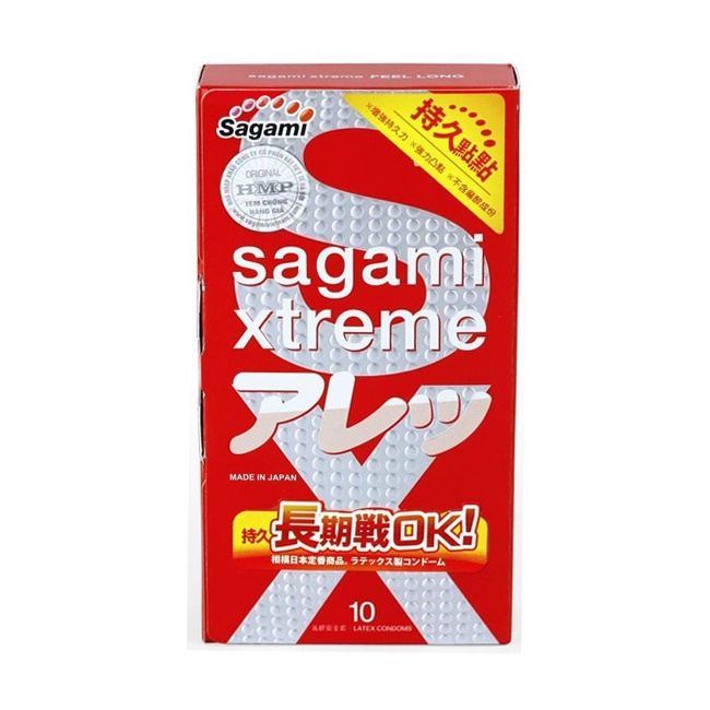 Bao Cao Su Sagami Xtreme Gân, Gai, Siêu Mỏng  Hộp 10c
