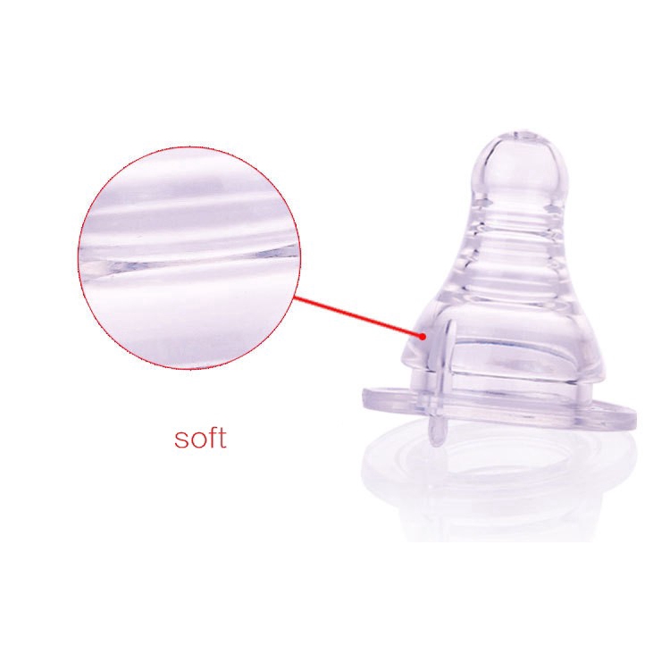 Núm ti giả cho bé chất liệu silica gel màu trong suốt an toàn