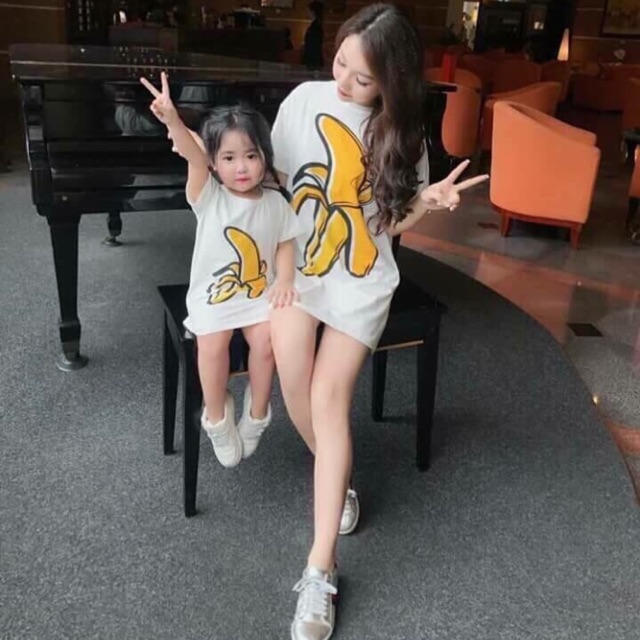 Set mẹ và bé đầm chuối-02