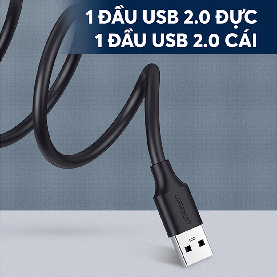 Ugreen US103 - Cáp USB 2.0 Nối Dài 0,5m - 5m (10313,10314,10315,10316,10317,10318) ✔HÀNG CHÍNH HÃNG ✔