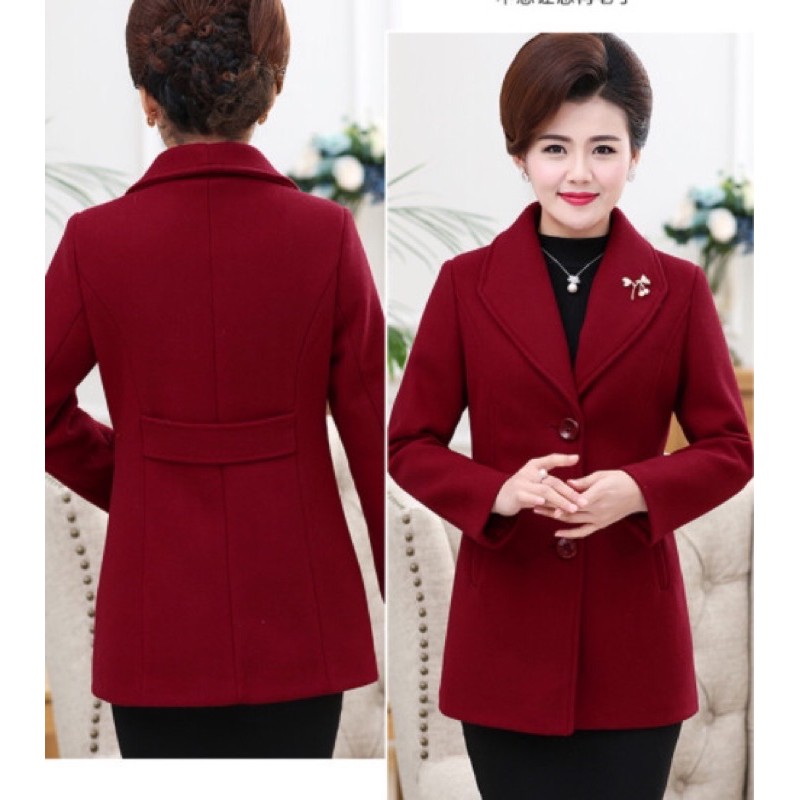 Áo khoác dạ trung niên nữ cao cấp thiết kế sang trọng, màu sắc quý phái NV0477