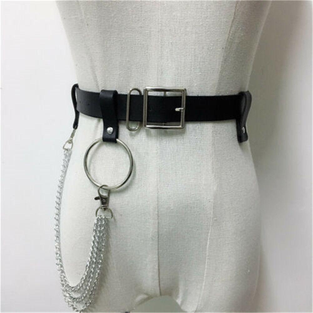 Vòng Cổ Choker Da Pu Phối Dây Xích Kim Loại Phong Cách Rock Punk