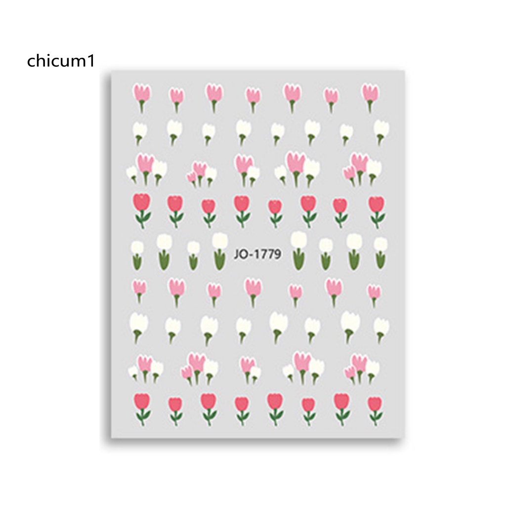 Miếng Dán Trang Trí Móng Tay Hình Hoa Tulip Xinh Xắn